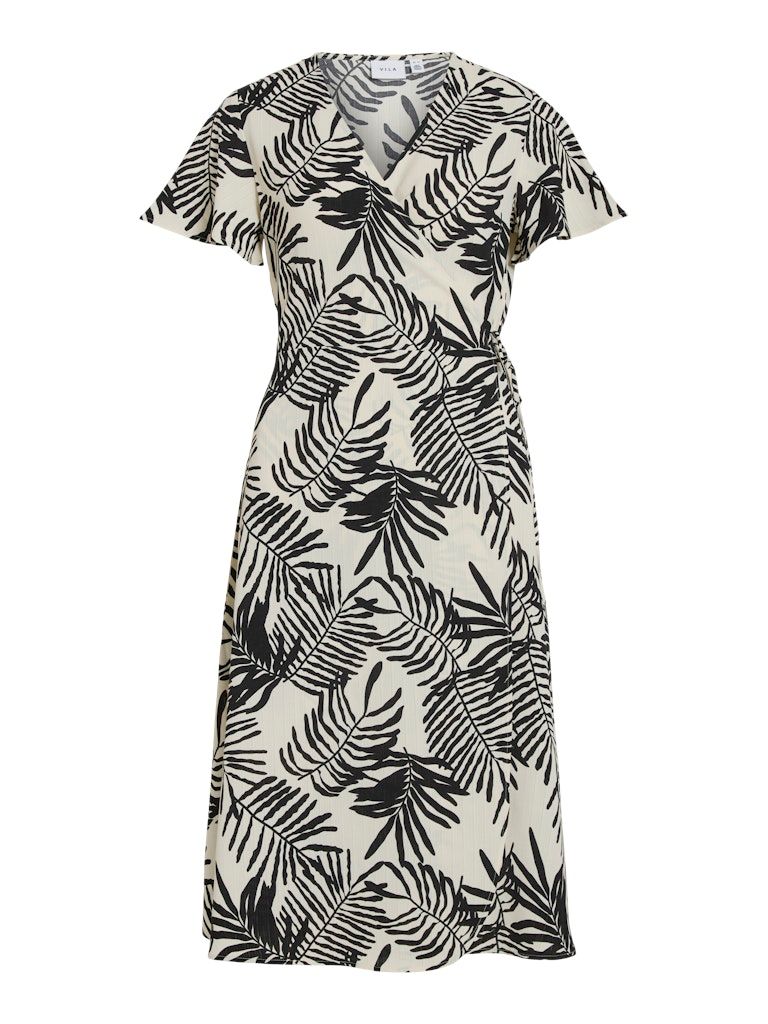 VILOVIE S/S WRAP MIDI DRESS - NOOS Birch/PALMA