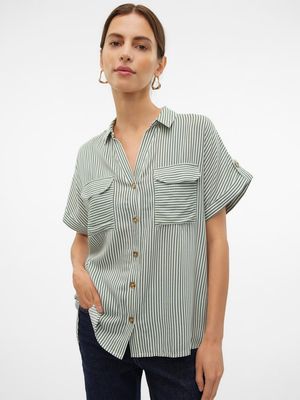 VMBUMPY SS SHIRT WVN GA NOOS Laurel Wreath/Snow w