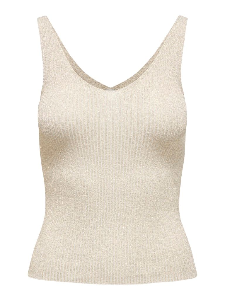 JDYBODILLA LUREX S/L TOP KNT Cloud Dancer-GOLD LUREX