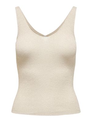 JDYBODILLA LUREX S/L TOP KNT Cloud Dancer-GOLD LUREX