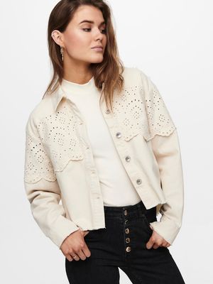 ONLELENA CROCHET JACKET NOOS OTW Moonbeam