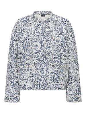 ONLHALLIE QUILTED JACKET OTW NOOS Cloud Dancer-BLUE TILE PRINT