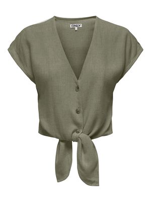 ONLSIESTA SS KNOT LIN BL SHIRT PNT NOOS Deep Lichen Green