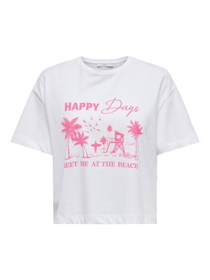PGLIVA S/S T-SHIRT JRS Cloud Dancer-HAPPY DAYS