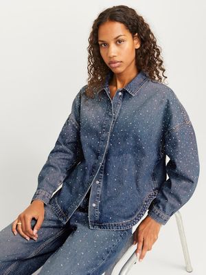 JXJEN LS OVERSIZED SHIRT STONE DNM Medium Blue Denim
