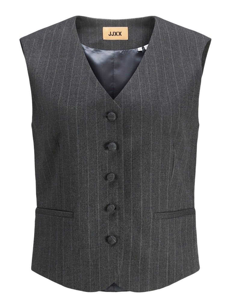 JXMARY BRUSHED WAISTCOAT TLR Dark Grey Melange-Light Grey