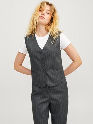 JXMARY BRUSHED WAISTCOAT TLR Dark Grey Melange-Light Grey