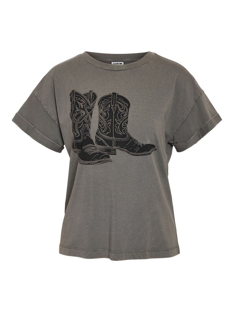 NMBOHDI GABY S/S WASHED T-SHIRT JRS LX Charcoal Gray-OBSIDIDIAN BOOT