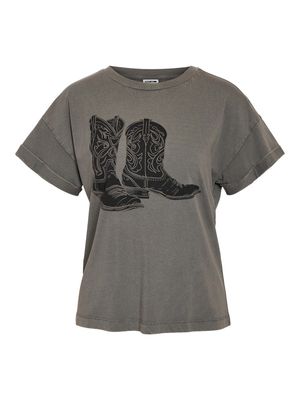 NMBOHDI GABY S/S WASHED T-SHIRT JRS LX Charcoal Gray-OBSIDIDIAN BOOT