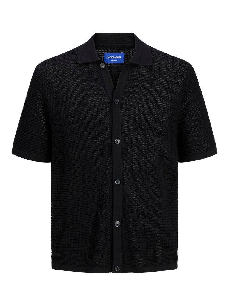 JORALMERIA KNIT SS POLO LN Black