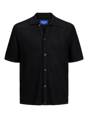 JORALMERIA KNIT SS POLO LN Black