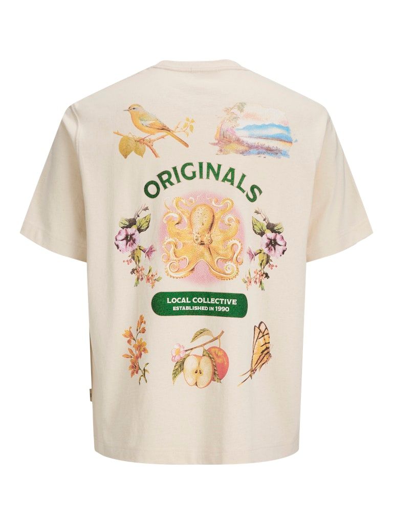 JORACAPULCO RETRO ELEMENT BACK TEE SS CN Ecru
