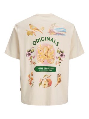 JORACAPULCO RETRO ELEMENT BACK TEE SS CN Ecru