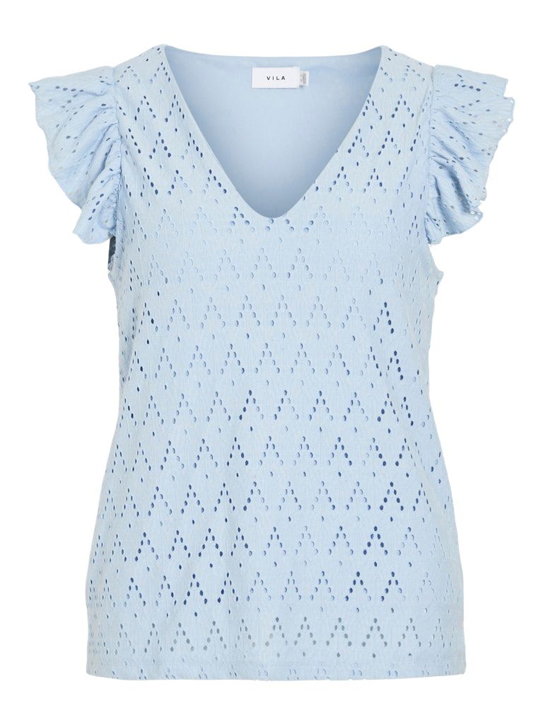 VIAMALINA V-NECK C/S TOP/PB Kentucky Blue