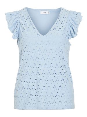 VIAMALINA V-NECK C/S TOP/PB Kentucky Blue