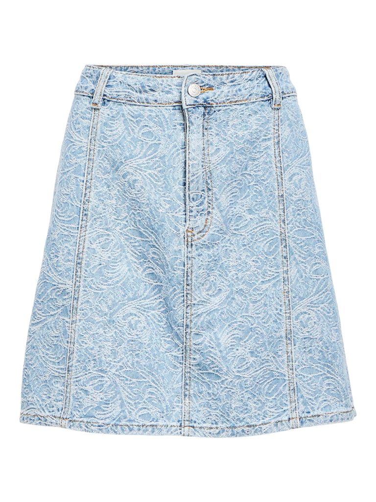 OBJMIRWA RE MW SHORT DNM SKIRT 138 Light Blue Denim-Pattern