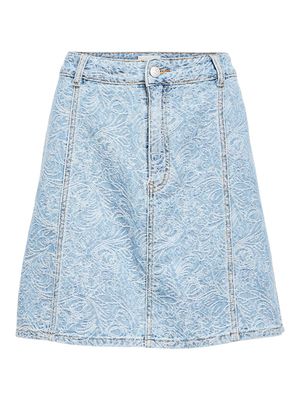 OBJMIRWA RE MW SHORT DNM SKIRT 138 Light Blue Denim-Pattern