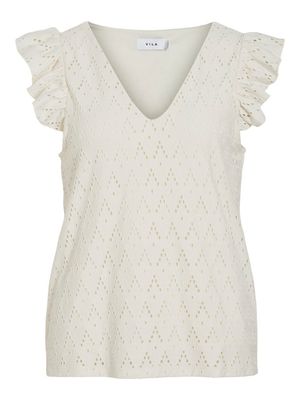 VIAMALINA V-NECK C/S TOP/PB Birch
