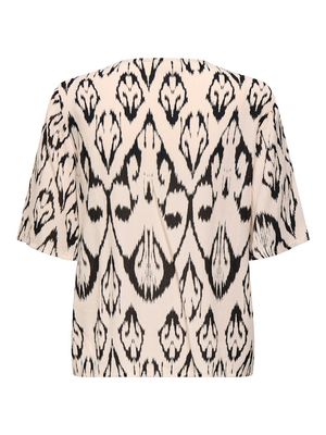 JDYBREE LIFE 2/4 TOP WVN Cement-BLACK BIG IKAT