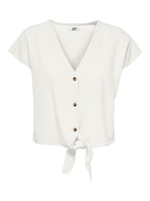 JDYSAY S/S LINEN KNOT SHIRT WVN DIA Snow White