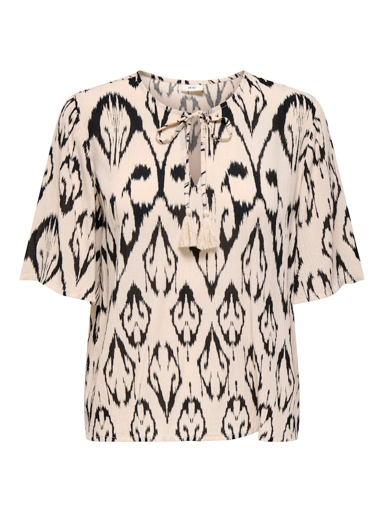 JDYBREE LIFE 2/4 TOP WVN Cement-BLACK BIG IKAT