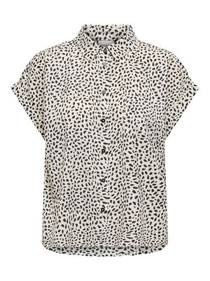 ONLHANNOVER LIFE S/S SHIRT WVN NOOS Cloud Dancer/BLACK GRAPHIC DOT