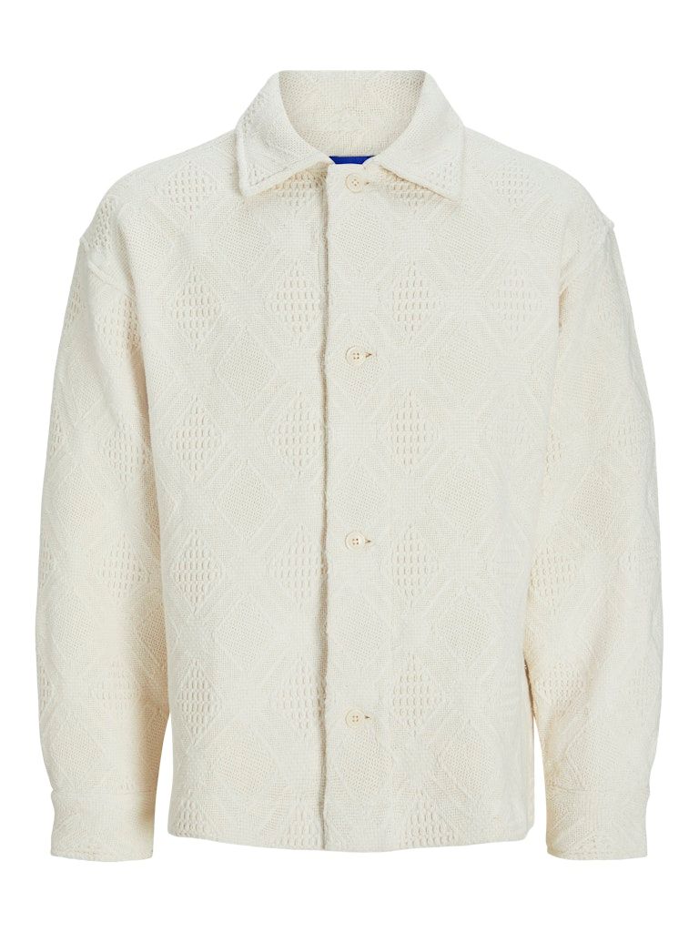 JORGREENPOINT JACQUARD OVERSHIRT LS LN Antique White