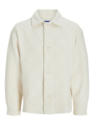 JORGREENPOINT JACQUARD OVERSHIRT LS LN Antique White