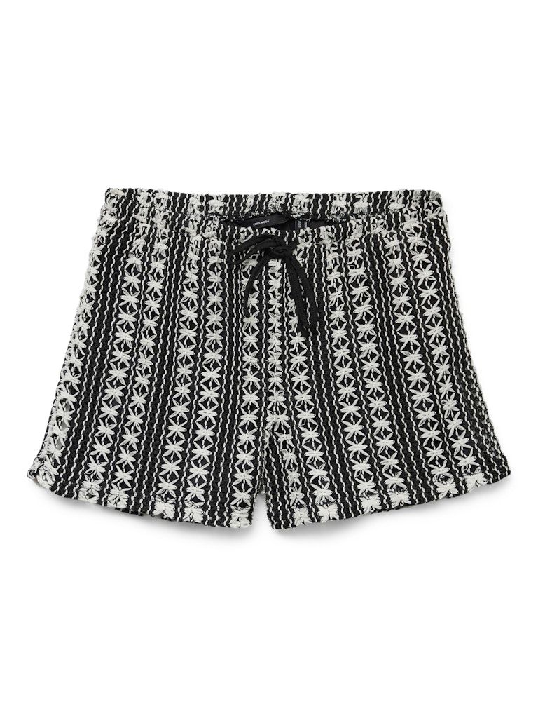 VMOHIO HW SHORTS JRS GA Black-Snow white stripes