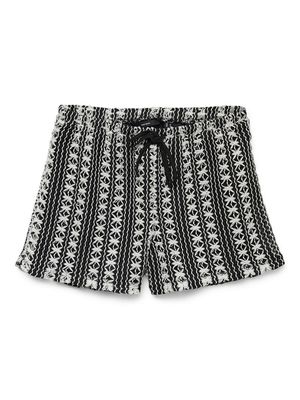 VMOHIO HW SHORTS JRS GA Black-Snow white stripes