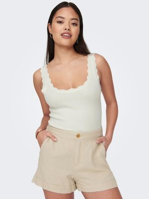 JDYNANNA S/L SCALLOP EDGE TOP KNT Cloud Dancer