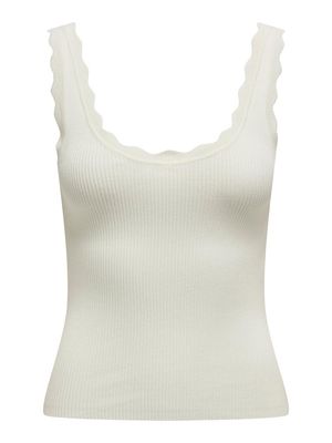 JDYNANNA S/L SCALLOP EDGE TOP KNT Cloud Dancer