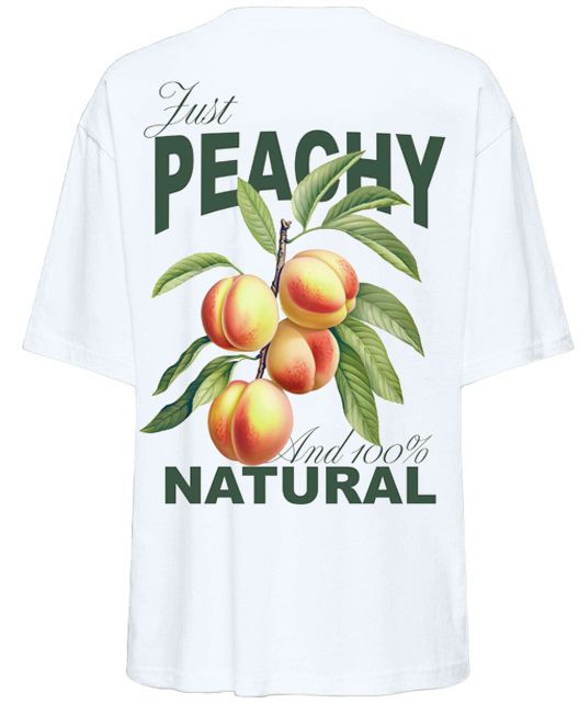 ONLVIVVI LIFE S/S LOVELY TOP JRS Bright White-Just peachy