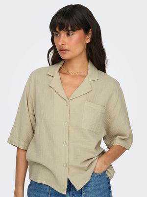 ONLTHYRA SS SHIRT NOOS WVN Oxford Tan