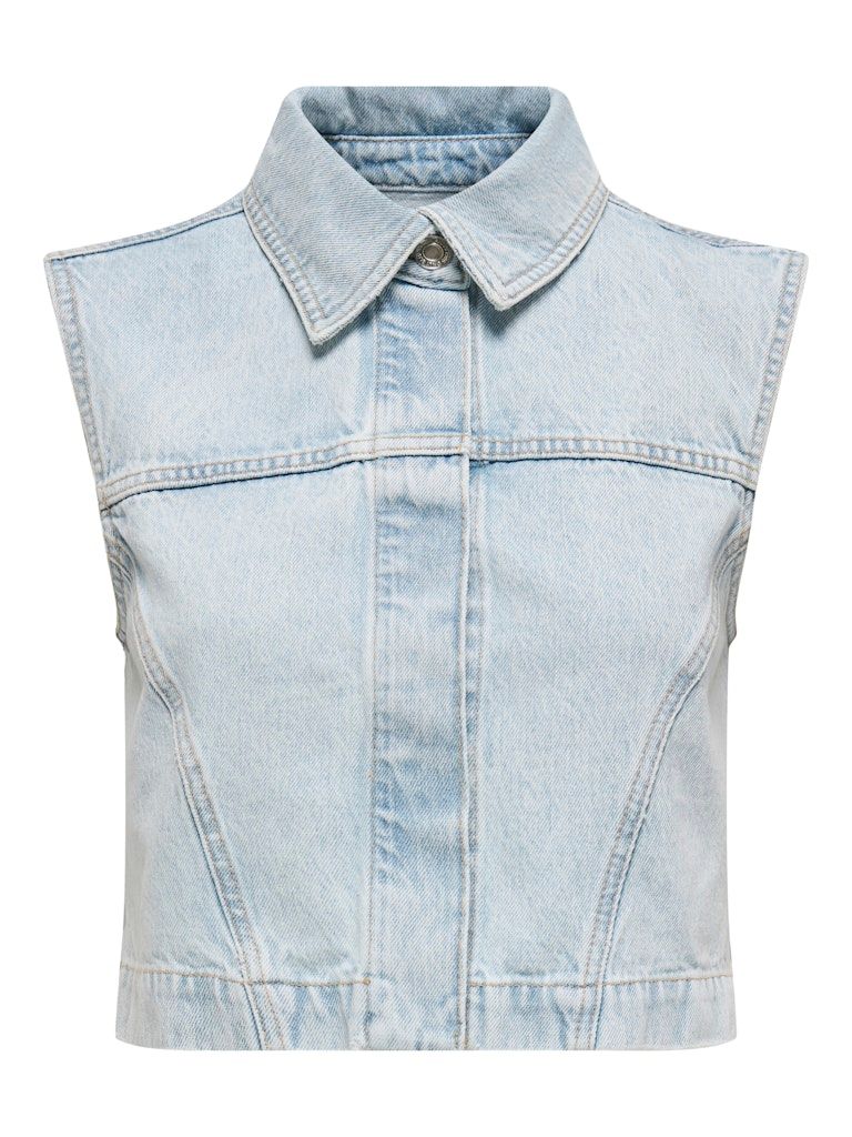 ONLELIZABETH DNM BLEACH WAISTCOAT CRO Light Blue Bleached