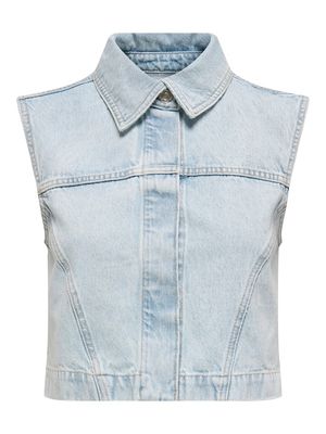 ONLELIZABETH DNM BLEACH WAISTCOAT CRO Light Blue Bleached