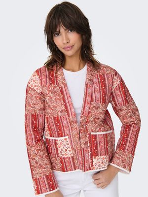 JDYAVALON L/S QUILTED JACKET WVN Savvy Red-PAISLEY FLOWER