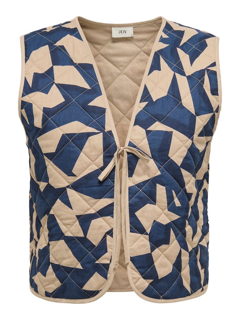 JDYZORAH S/L QUILTED VEST WVN Total Eclipse-SAVANNAH TAN GEO