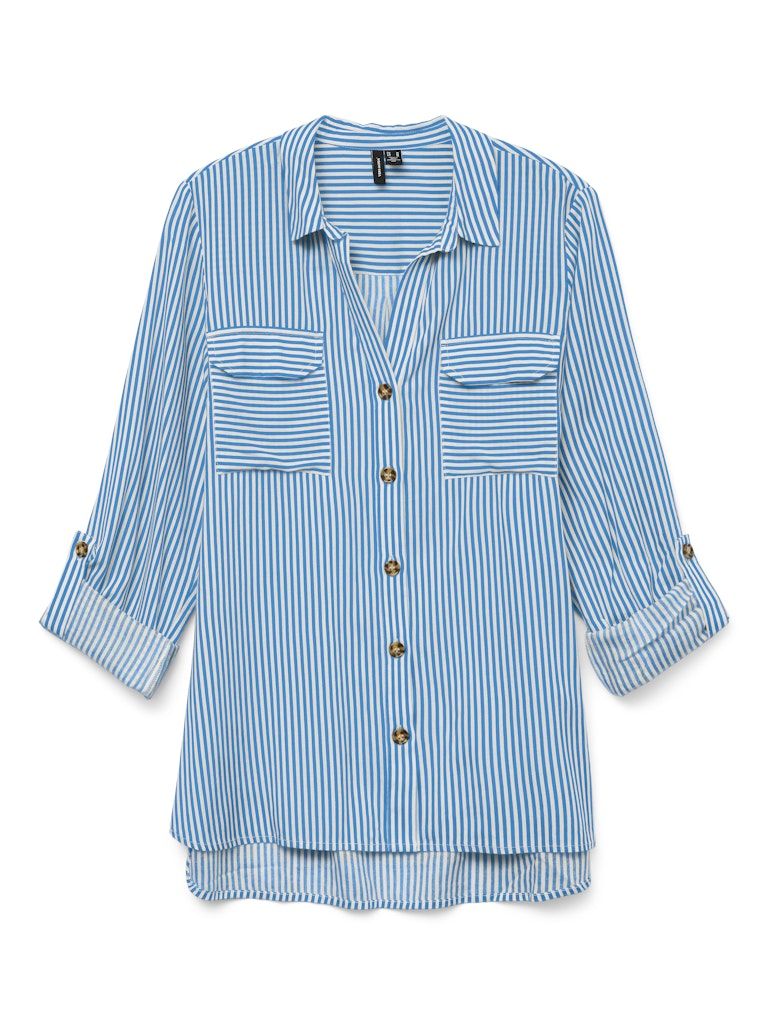 VMBUMPY L/S SHIRT NEW WVN GA NOOS Azure Blue/Snow Whit
