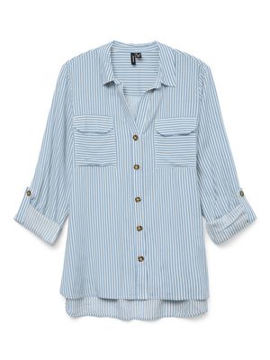VMBUMPY L/S SHIRT NEW WVN GA NOOS Airy Blue/Snow White
