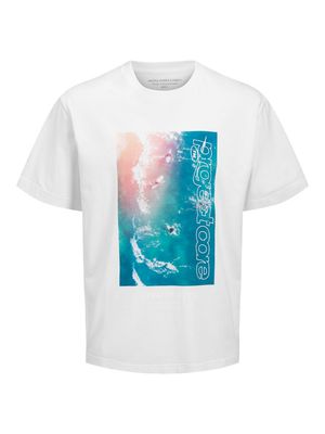 JCOUNION PHOTO PRINT TEE SS CREW NECK SN White