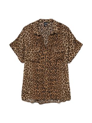 VMBUMPY SS SHIRT AOP WVN GA NOOS Silver Mink-VMD LEOPARD