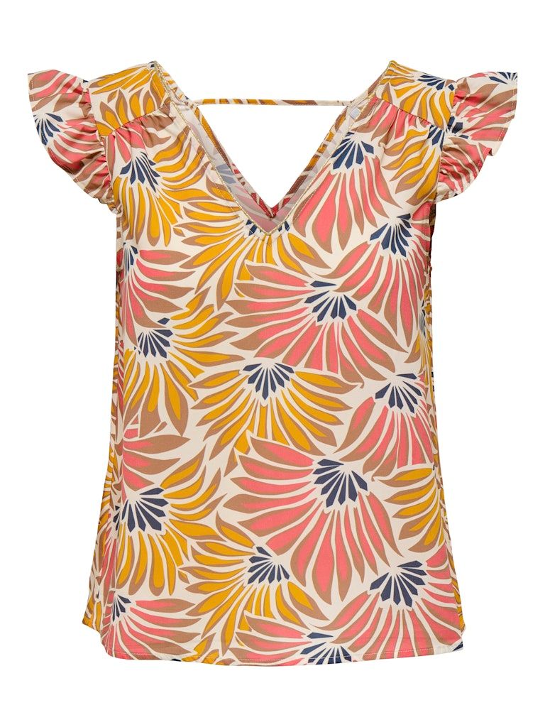ONLHOLLIE LIFE FR FRILL TOP CS PTM Birch/Fr flowie