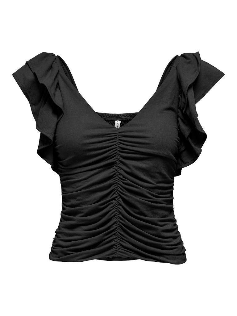 ONLJANY S/L FRILL TOP JRS Black
