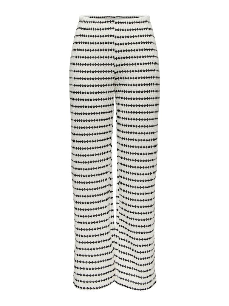 ONLEVA STRIPE WIDE LEG PANT JRS Cloud Dancer-Black