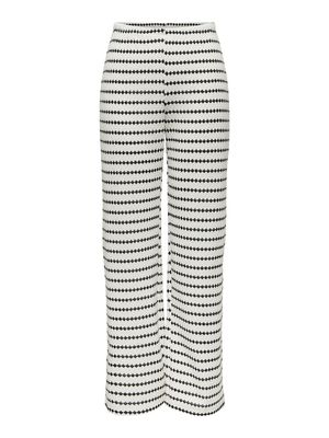 ONLEVA STRIPE WIDE LEG PANT JRS Cloud Dancer-Black
