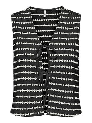 ONLEVA S/L SHORT STRIPE VEST JRS Black/Cloud dancer