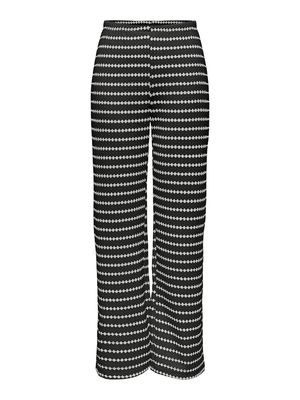 ONLEVA STRIPE WIDE LEG PANT JRS Black/Cloud dancer