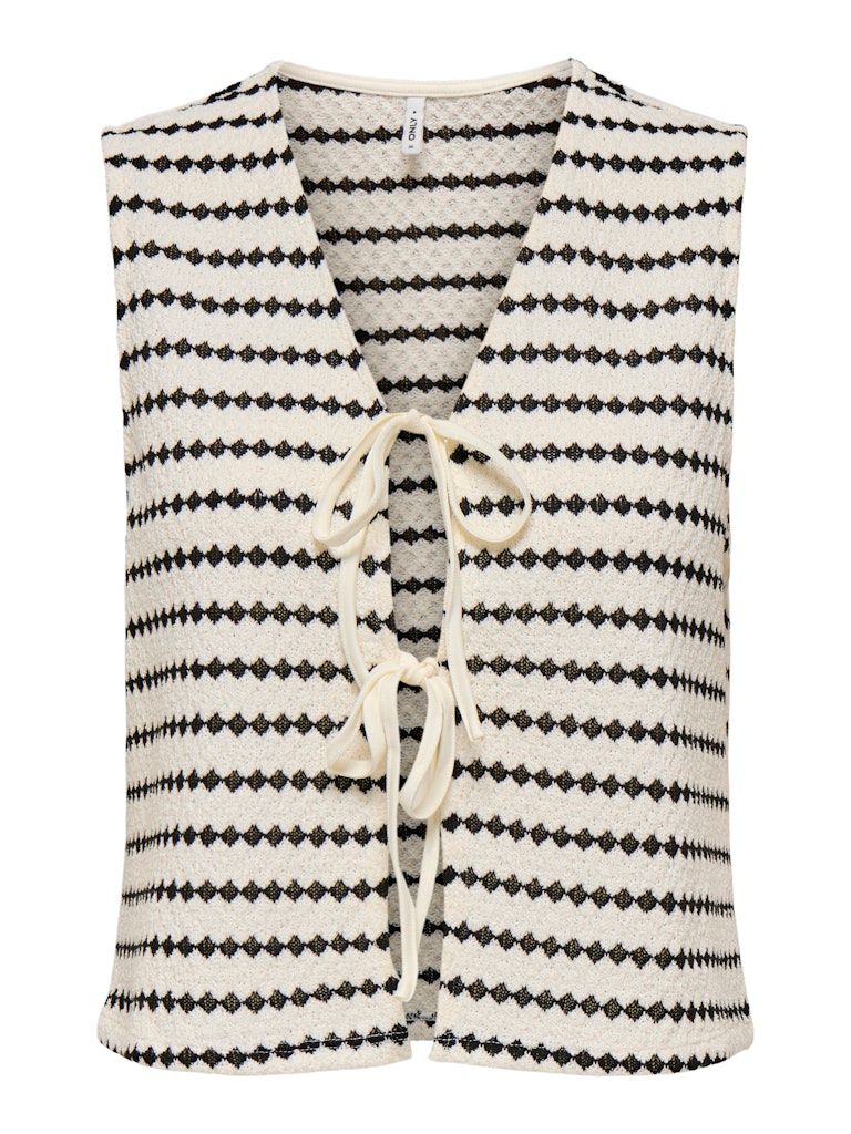 ONLEVA S/L SHORT STRIPE VEST JRS Cloud Dancer-Black