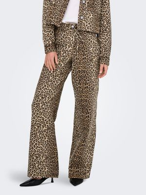 ONLNAOMI AOP PANTS OTW Toasted Coconut-LEO